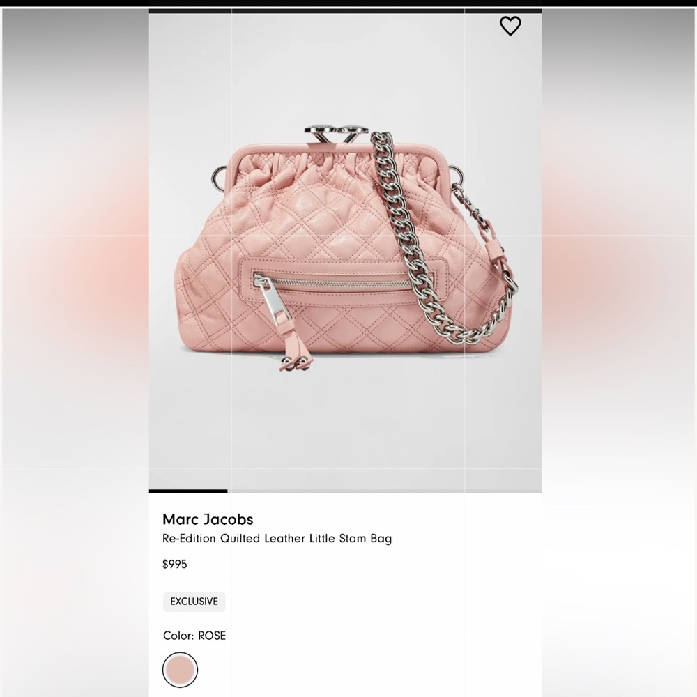 DI NOT BUY 
Marc Jacobs Pink Quilted Shoulder Bag